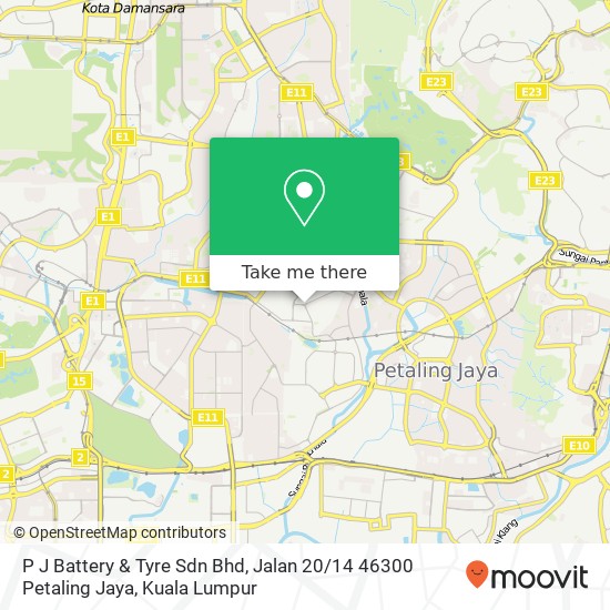 P J Battery & Tyre Sdn Bhd, Jalan 20 / 14 46300 Petaling Jaya map