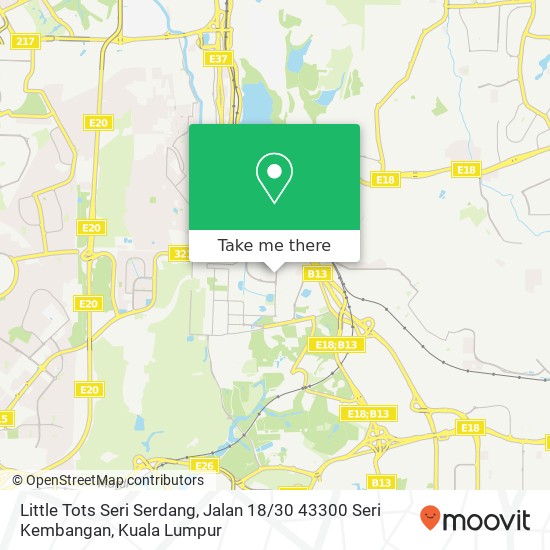 Peta Little Tots Seri Serdang, Jalan 18 / 30 43300 Seri Kembangan