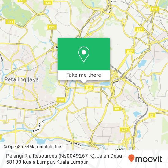 Pelangi Ria Resources (Ns0049267-K), Jalan Desa 58100 Kuala Lumpur map