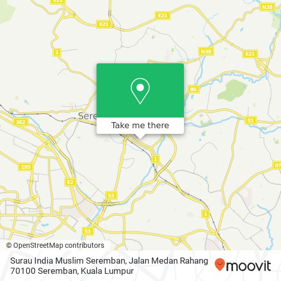 Surau India Muslim Seremban, Jalan Medan Rahang 70100 Seremban map