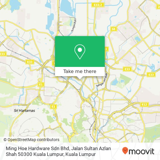 Ming Hoe Hardware Sdn Bhd, Jalan Sultan Azlan Shah 50300 Kuala Lumpur map