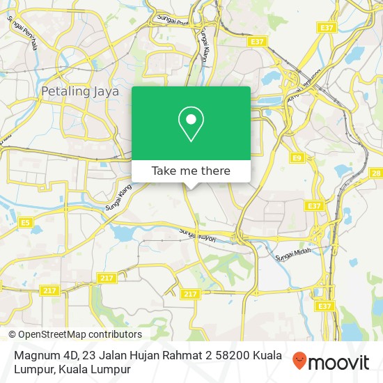 Peta Magnum 4D, 23 Jalan Hujan Rahmat 2 58200 Kuala Lumpur