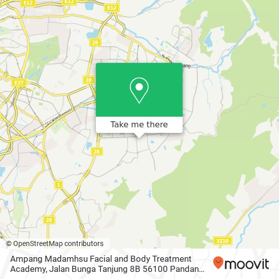 Peta Ampang Madamhsu Facial and Body Treatment Academy, Jalan Bunga Tanjung 8B 56100 Pandan Indah