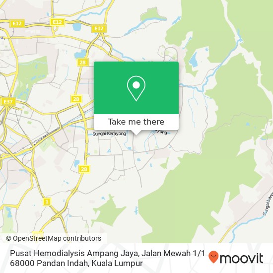 Pusat Hemodialysis Ampang Jaya, Jalan Mewah 1 / 1 68000 Pandan Indah map