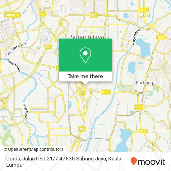 Doms, Jalan USJ 21 / 7 47630 Subang Jaya map