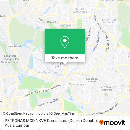 PETRONAS MCD NKVE Damansara (Dunkin Donuts) map