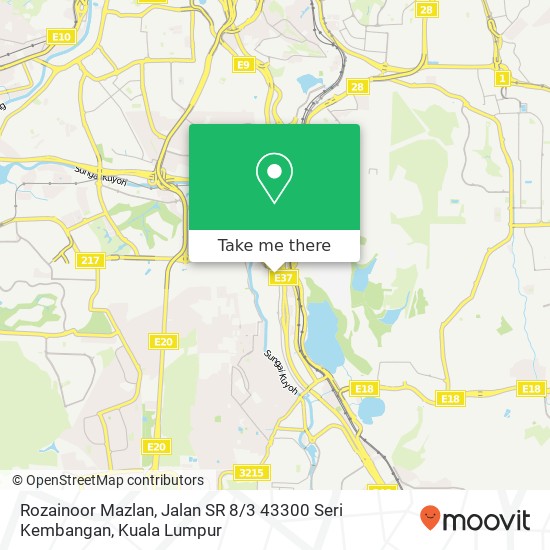Peta Rozainoor Mazlan, Jalan SR 8 / 3 43300 Seri Kembangan