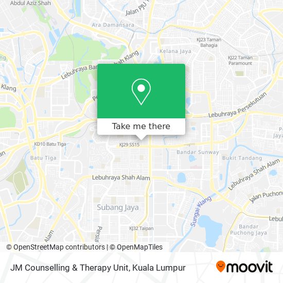 JM Counselling & Therapy Unit map