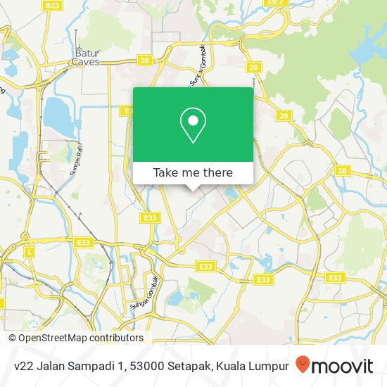 v22 Jalan Sampadi 1, 53000 Setapak map