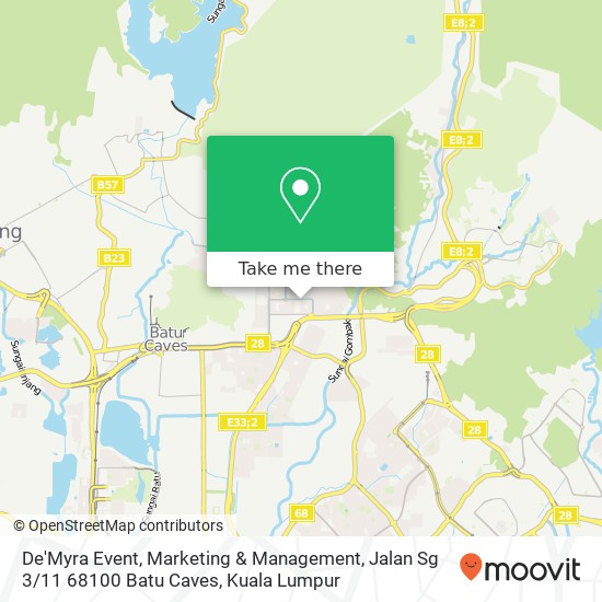 Peta De'Myra Event, Marketing & Management, Jalan Sg 3 / 11 68100 Batu Caves