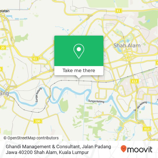 Peta Ghandi Management & Consultant, Jalan Padang Jawa 40200 Shah Alam