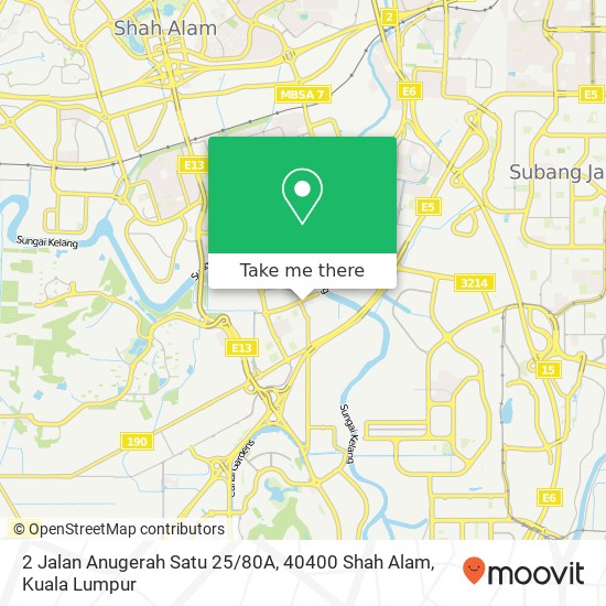 Peta 2 Jalan Anugerah Satu 25 / 80A, 40400 Shah Alam
