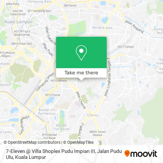 Peta 7-Eleven @ Villa Shoplex Pudu Impian III, Jalan Pudu Ulu