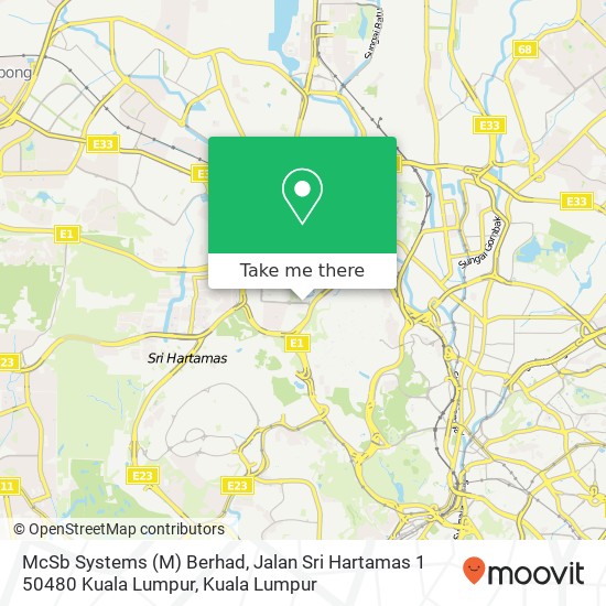 Peta McSb Systems (M) Berhad, Jalan Sri Hartamas 1 50480 Kuala Lumpur