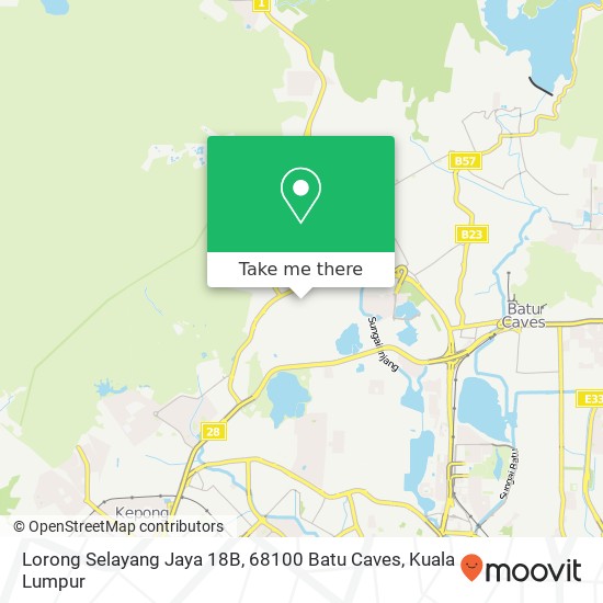 Peta Lorong Selayang Jaya 18B, 68100 Batu Caves