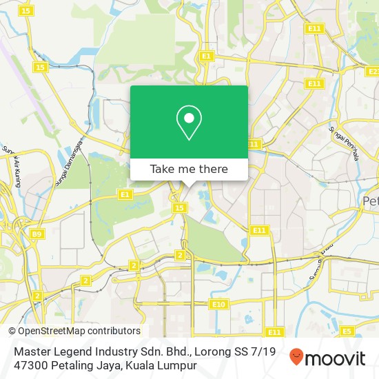 Peta Master Legend Industry Sdn. Bhd., Lorong SS 7 / 19 47300 Petaling Jaya