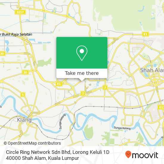 Peta Circle Ring Network Sdn Bhd, Lorong Keluli 1D 40000 Shah Alam