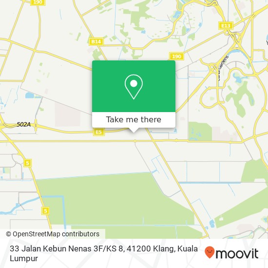 Peta 33 Jalan Kebun Nenas 3F / KS 8, 41200 Klang