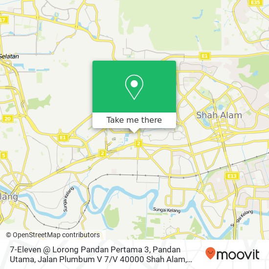 7-Eleven @ Lorong Pandan Pertama 3, Pandan Utama, Jalan Plumbum V 7 / V 40000 Shah Alam map