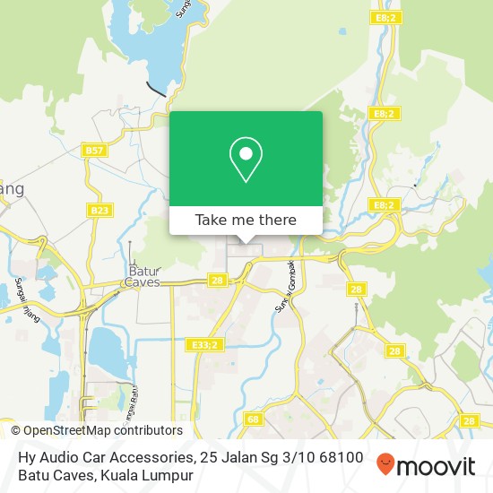 Peta Hy Audio Car Accessories, 25 Jalan Sg 3 / 10 68100 Batu Caves