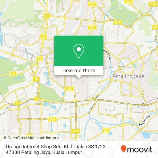 Orange Internet Shop Sdn. Bhd., Jalan SS 1 / 23 47300 Petaling Jaya map
