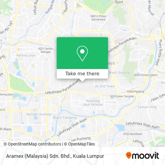 Peta Aramex (Malaysia) Sdn. Bhd.