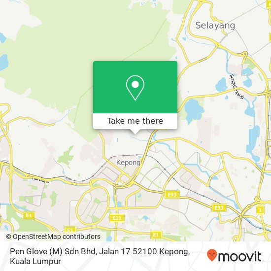 Pen Glove (M) Sdn Bhd, Jalan 17 52100 Kepong map