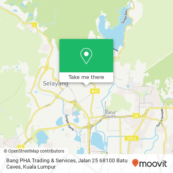 Peta Bang PHA Trading & Services, Jalan 25 68100 Batu Caves