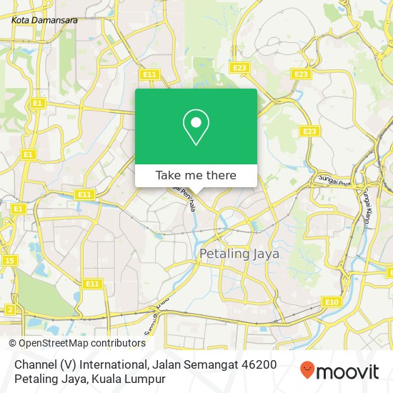 Channel (V) International, Jalan Semangat 46200 Petaling Jaya map