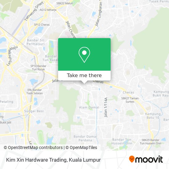 Kim Xin Hardware Trading map