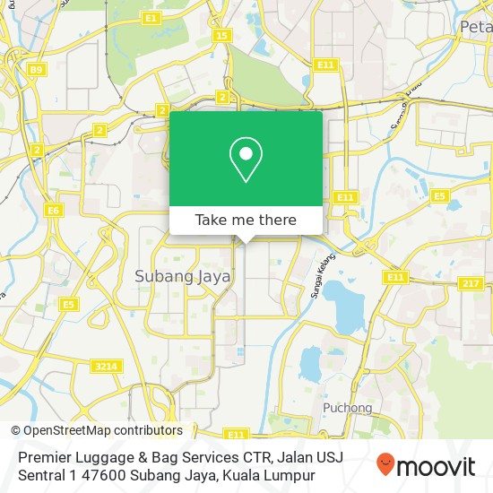 Premier Luggage & Bag Services CTR, Jalan USJ Sentral 1 47600 Subang Jaya map