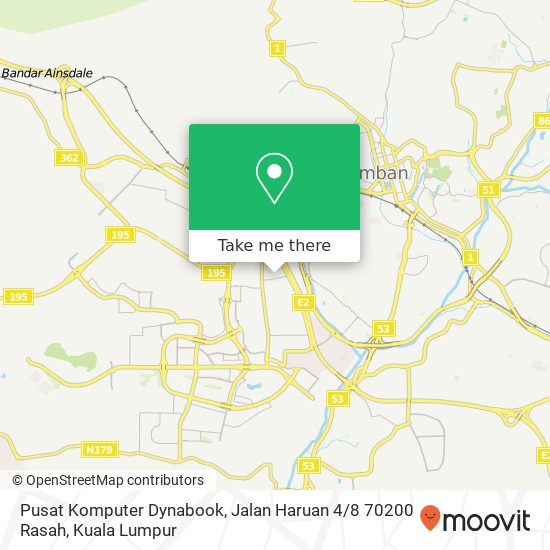 Pusat Komputer Dynabook, Jalan Haruan 4 / 8 70200 Rasah map