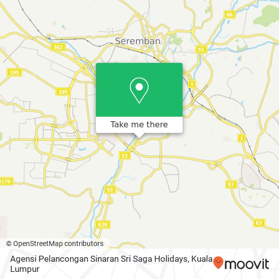 Peta Agensi Pelancongan Sinaran Sri Saga Holidays