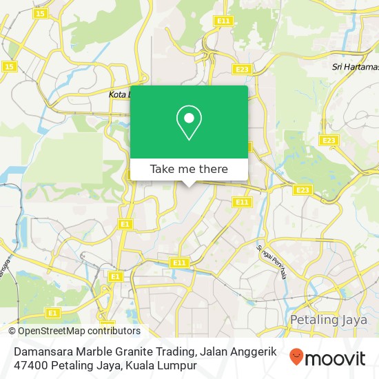 Damansara Marble Granite Trading, Jalan Anggerik 47400 Petaling Jaya map