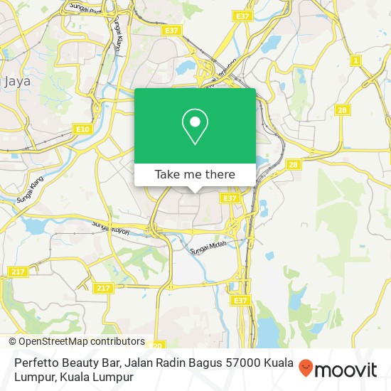 Perfetto Beauty Bar, Jalan Radin Bagus 57000 Kuala Lumpur map