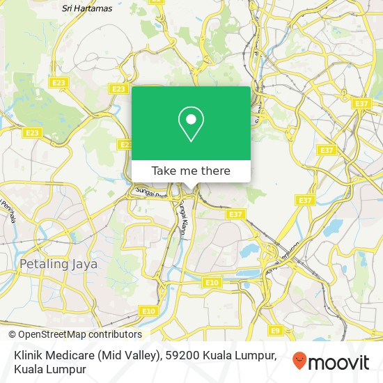 Peta Klinik Medicare (Mid Valley), 59200 Kuala Lumpur