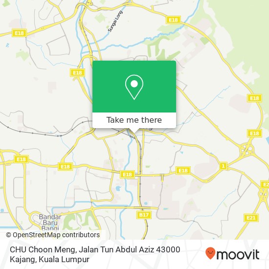 Peta CHU Choon Meng, Jalan Tun Abdul Aziz 43000 Kajang