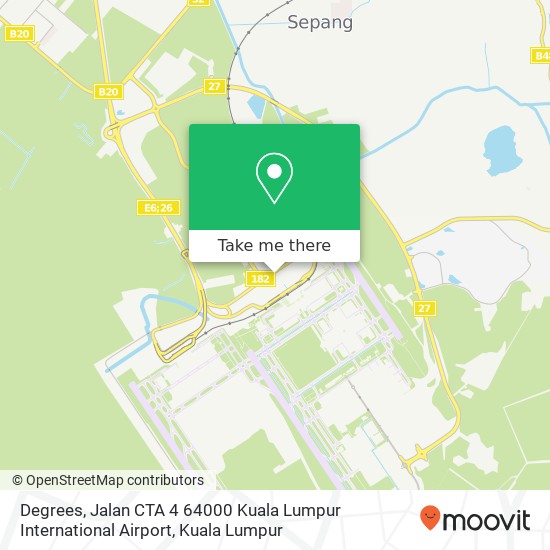 Peta Degrees, Jalan CTA 4 64000 Kuala Lumpur International Airport
