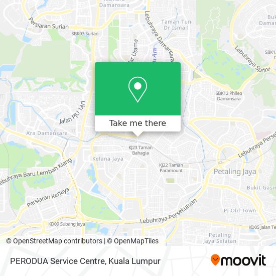 PERODUA Service Centre map