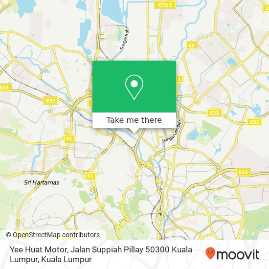 Peta Yee Huat Motor, Jalan Suppiah Pillay 50300 Kuala Lumpur