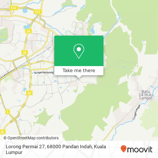 Peta Lorong Permai 27, 68000 Pandan Indah