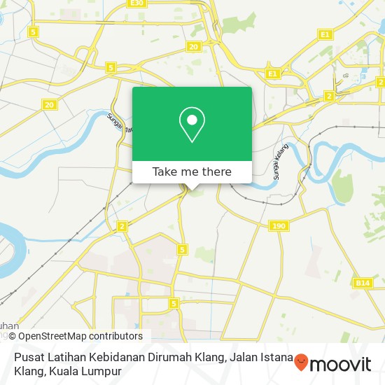Peta Pusat Latihan Kebidanan Dirumah Klang, Jalan Istana Klang