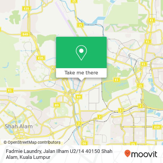 Peta Fadmie Laundry, Jalan Ilham U2 / 14 40150 Shah Alam