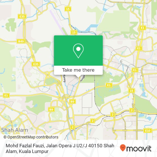 Peta Mohd Fazlal Fauzi, Jalan Opera J U2 / J 40150 Shah Alam