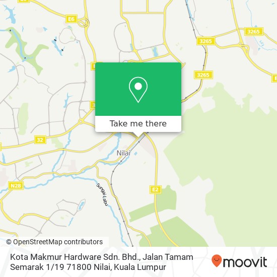 Peta Kota Makmur Hardware Sdn. Bhd., Jalan Tamam Semarak 1 / 19 71800 Nilai