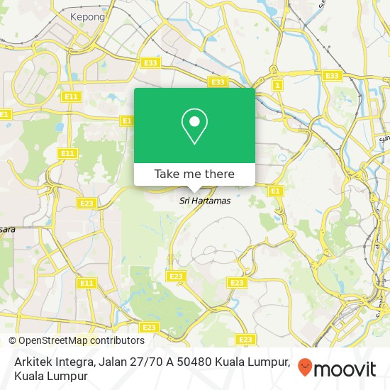 Peta Arkitek Integra, Jalan 27 / 70 A 50480 Kuala Lumpur