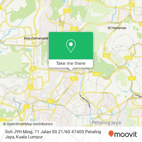 Peta Soh JYH Ming, 71 Jalan SS 21 / 60 47400 Petaling Jaya