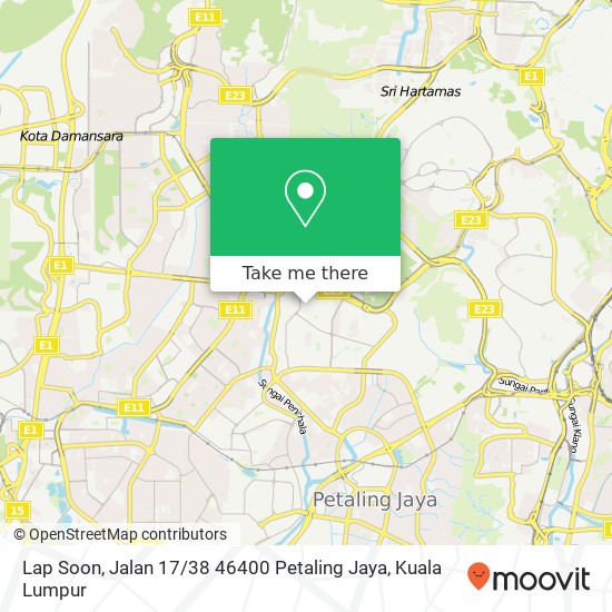 Peta Lap Soon, Jalan 17 / 38 46400 Petaling Jaya