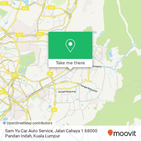 Peta Sam Yu Car Auto Service, Jalan Cahaya 1 68000 Pandan Indah