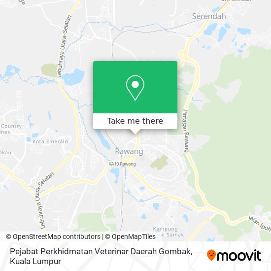Peta Pejabat Perkhidmatan Veterinar Daerah Gombak